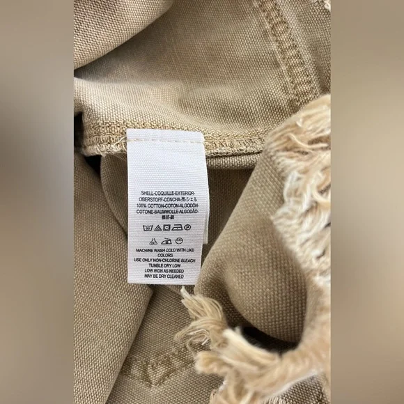 FREE PEOPLE Tan Canvas Cotton Relaxed Mini Skirt Size 24 - Picture 10 of 14